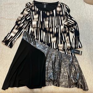 Style & Co.  Size: Small    Black Blouse w/ Designs